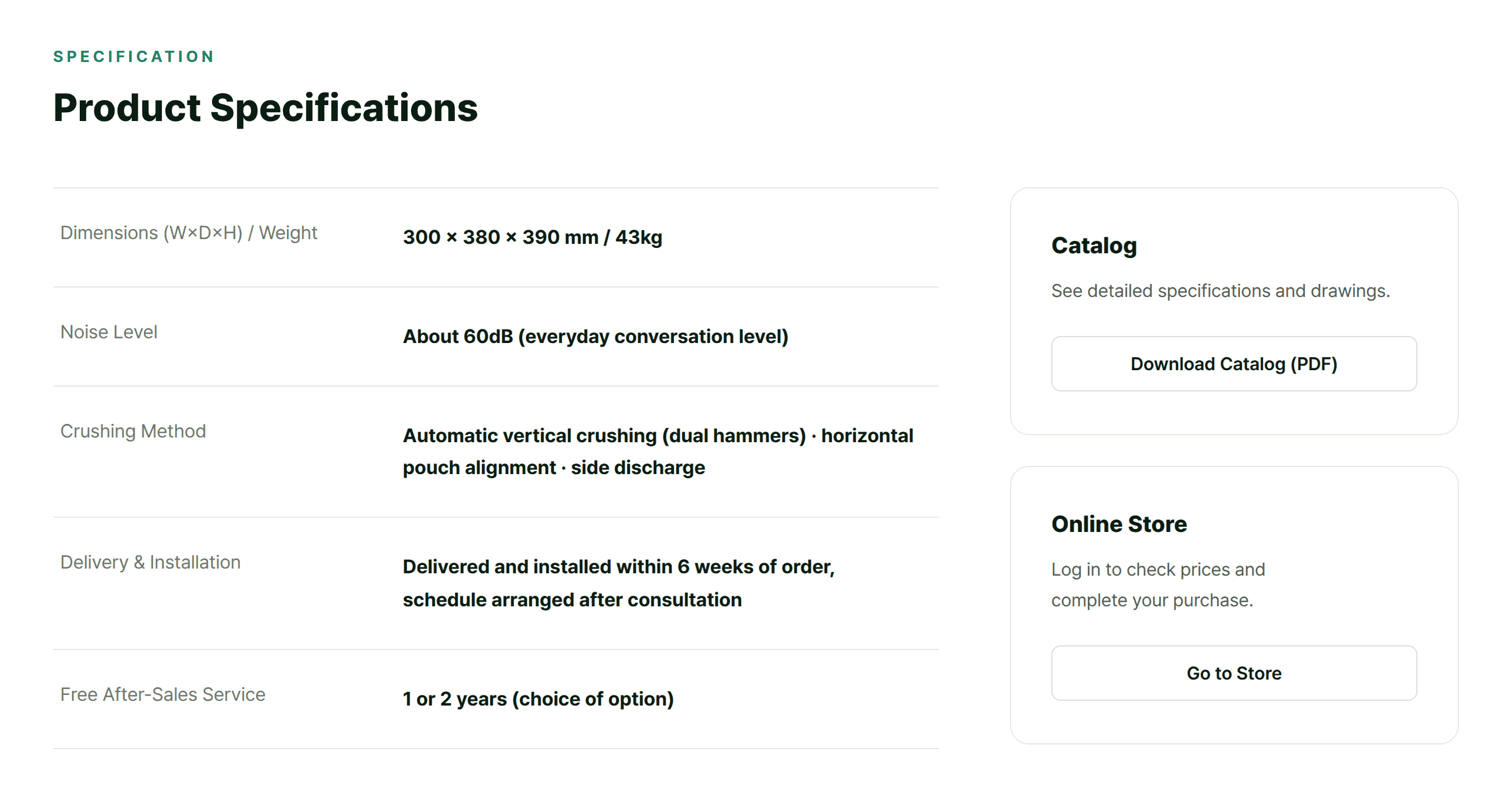 PillCrusher product specifications with catalog and online store